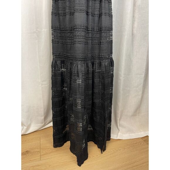 Eliza J Black Lace Halter Maxi Dress – Women's Size 6 whimsy goth witchy - Picture 4 of 8